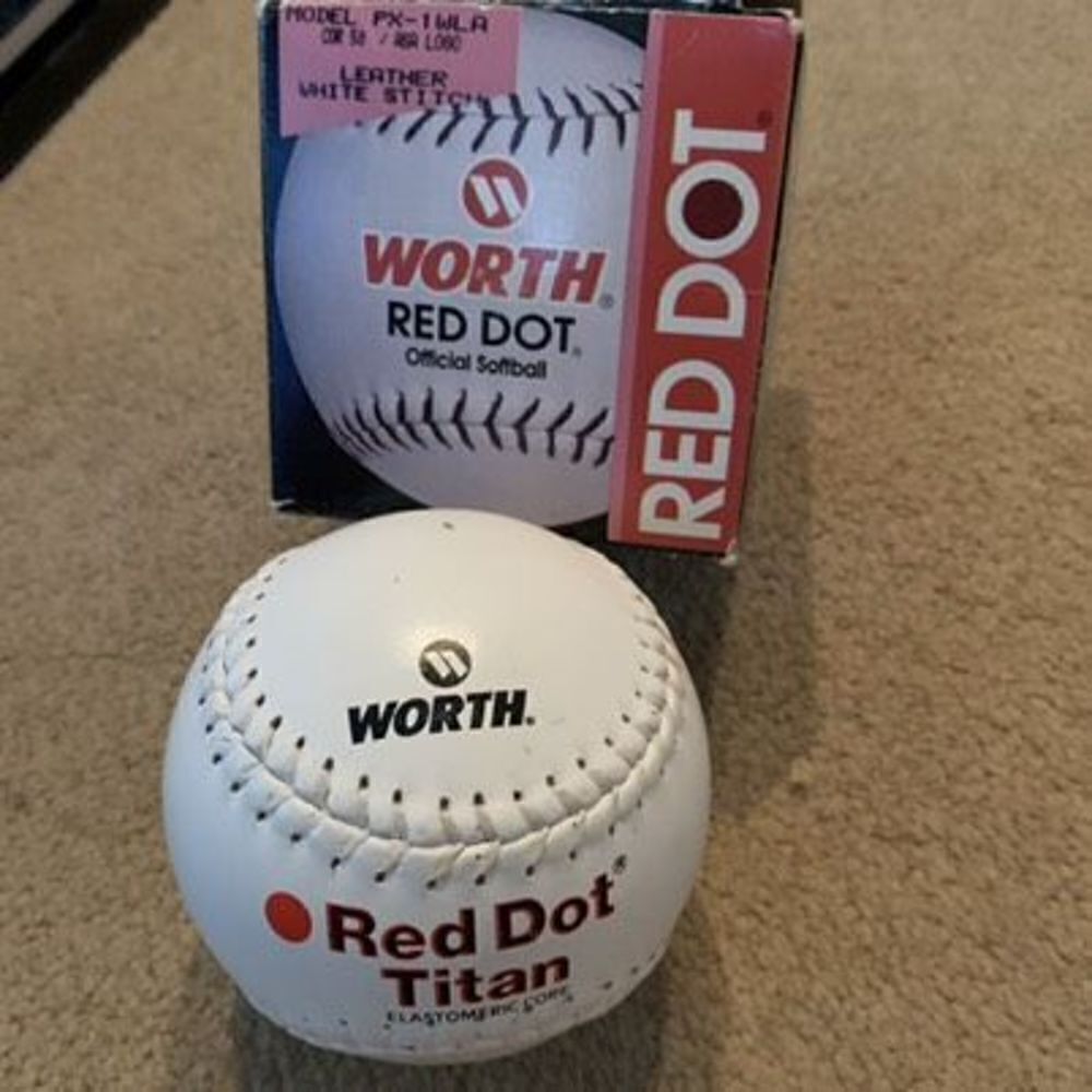 Worth Red Dot Model PX-1WLA Leather White Stitch Softball